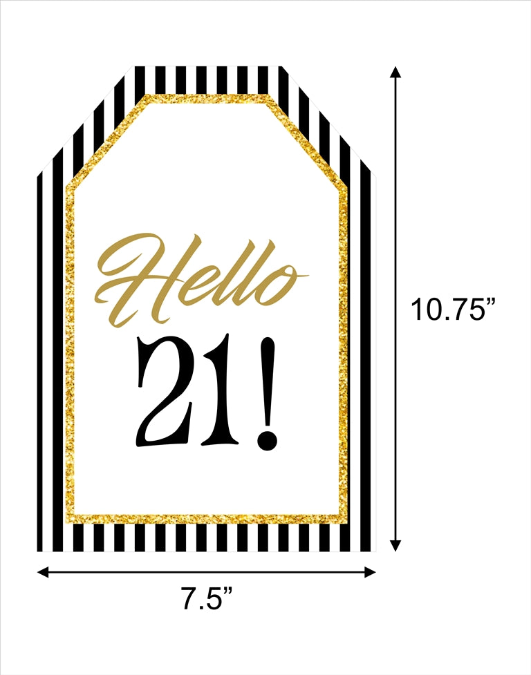 21st Theme Birthday Paper Door Banner or for Wall Decoration.