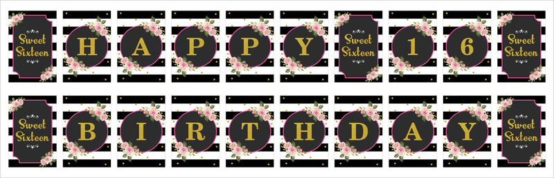 16th  Birthday Party Banner for Decoration