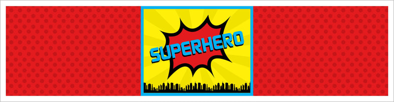 Super Hero Theme Water Bottle Labels