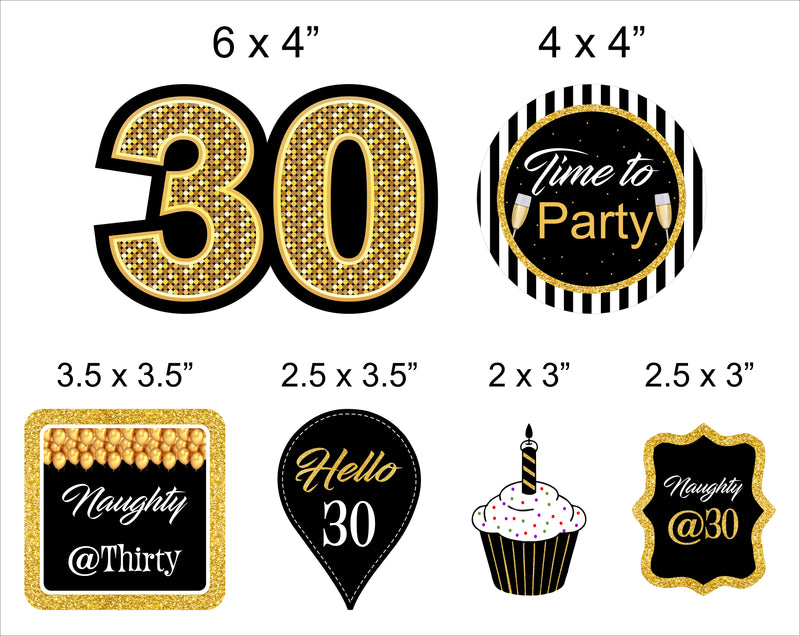 30th Theme Birthday Party Cake Topper /Cake Decoration Kit