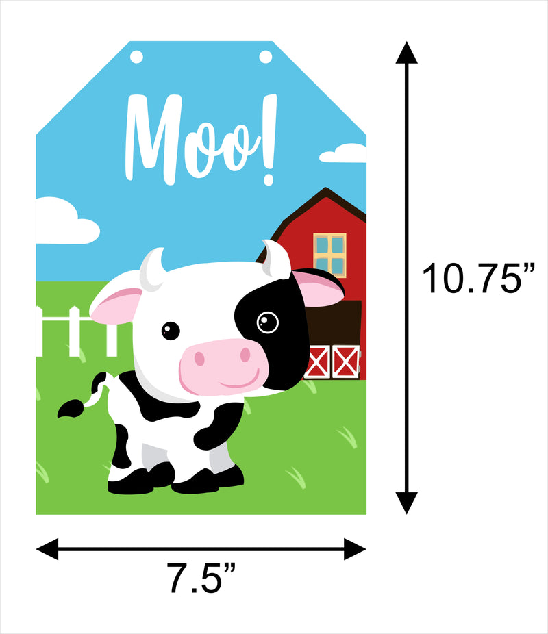 Farm Animal Theme Birthday Paper Door Banner or for Wall Decoration.