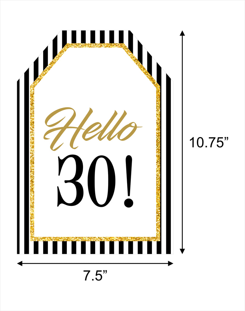 30th Theme Birthday Paper Door Banner or for Wall Decoration.