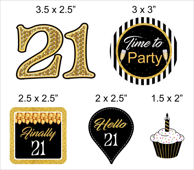 21st Theme Birthday Party Paper Decorative Straws