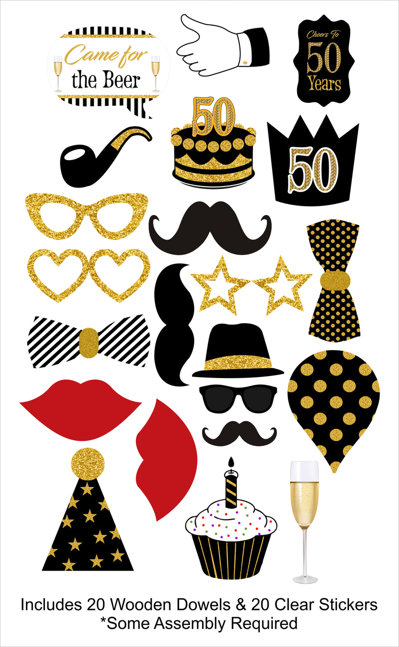 18th Birthday Party Photo Booth Props Kit- Set of 20