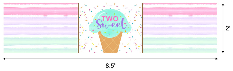 Two Sweet Theme Birthday Party Water Bottle Labels