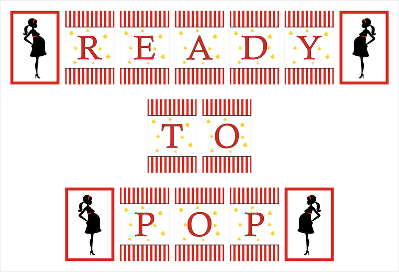 "Ready To Pop" Baby Shower Theme Party Banner for Decoration