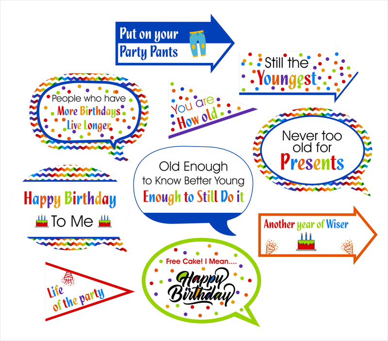 Joyful Party Birthday Photo Props Kit