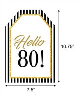 80th Theme Birthday Paper Door Banner or for Wall Decoration.