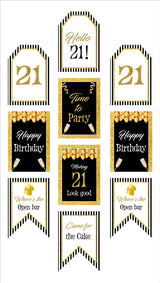 21st Theme Birthday Paper Door Banner or for Wall Decoration.