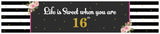 16th Theme Birthday Party Long Banner for Decoration