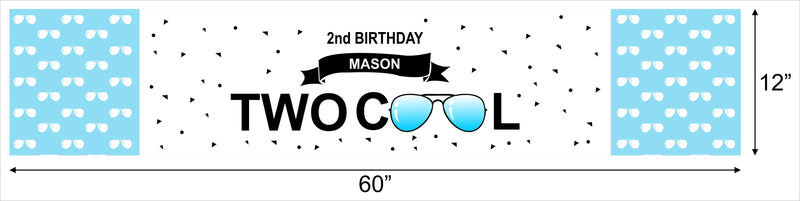 Two Cool Party Theme Party Long Banner for Decoration