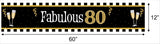 80th Theme Birthday Party Long Banner for Decoration