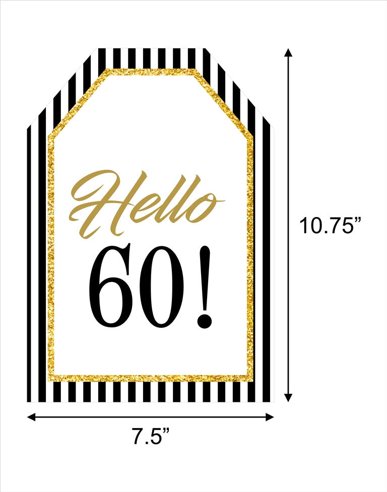 60th Theme Birthday Paper Door Banner or for Wall Decoration.