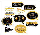 80th Theme Birthday Party Photo Booth Props Kit