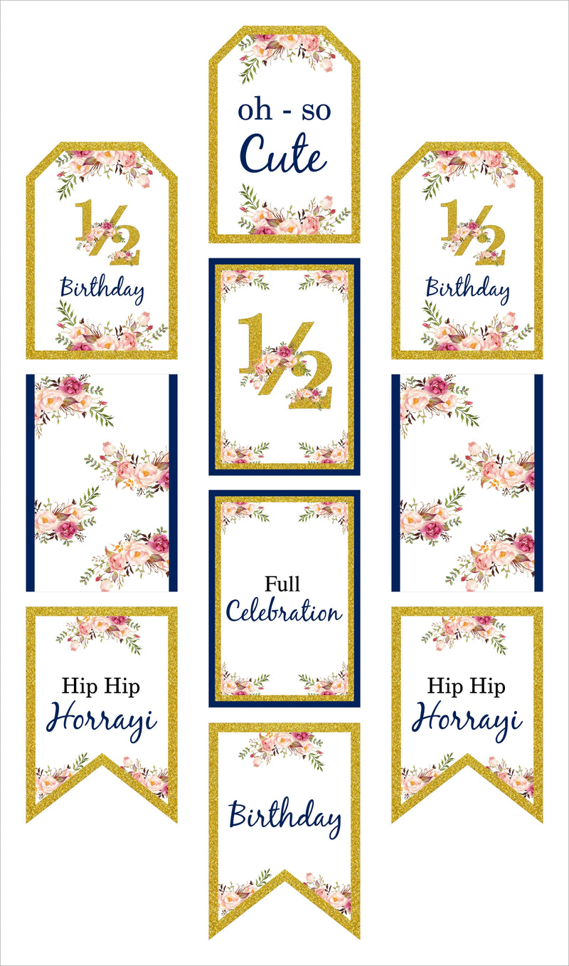 Half Birthday Boys Theme Birthday Paper Door Banner/ Wall Decoration.