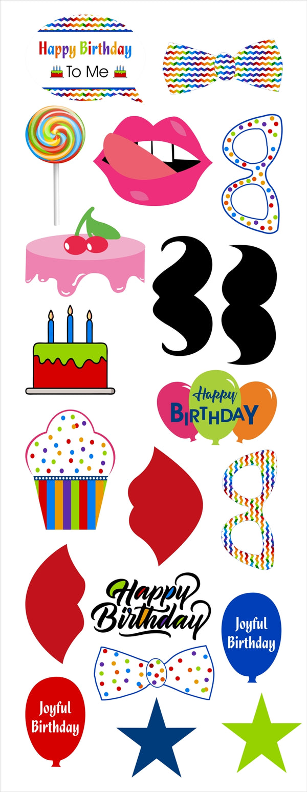Joyful Party Birthday Party Photo Booth Props Kit