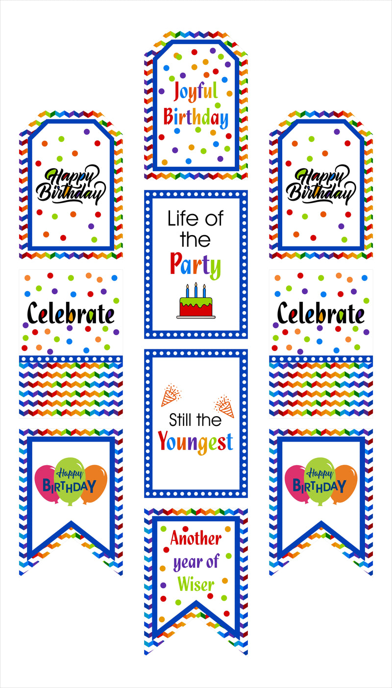 Joyful Party Theme Birthday Paper Door Banner or for Wall Decoration.