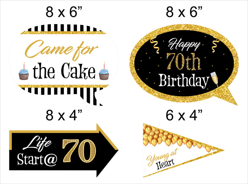 70th Theme Birthday Party Photo Booth Props Kit