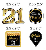 21st Theme Birthday Party Cupcake Toppers for Decoration