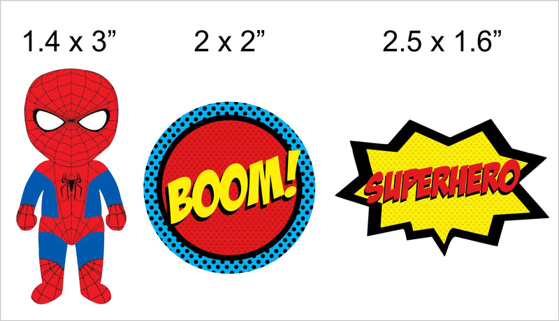 Super Hero Birthday Party Cupcake Toppers for Decoration