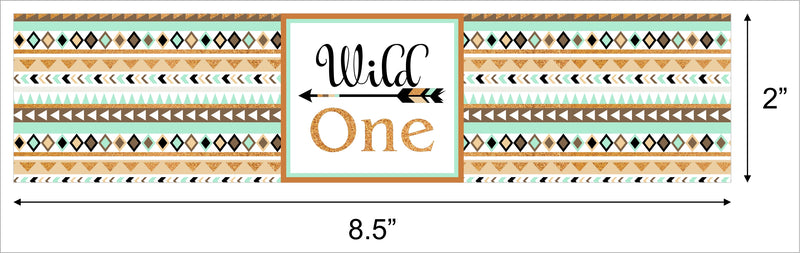 Wild One Theme Water Bottle Labels