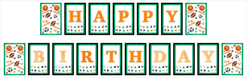 Sports Theme Birthday Party Banner for Decoration