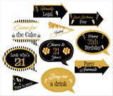 21st Theme Birthday Party Photo Booth Props Kit