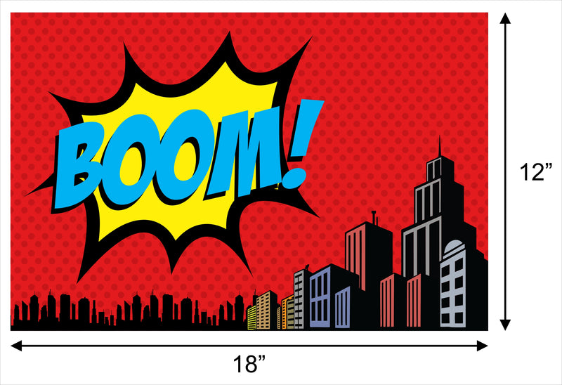 Super Hero Theme Birthday Table Mats for Decoration