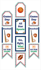 Sports Theme Birthday Paper Door Banner/ Wall Decoration.