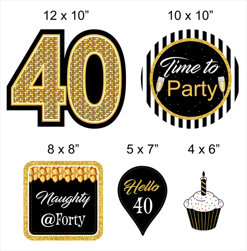 40th Birthday Party Theme Hanging Set for Decoration