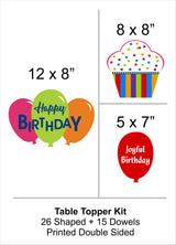 Joyful Theme Birthday Party Table Toppers for Decoration