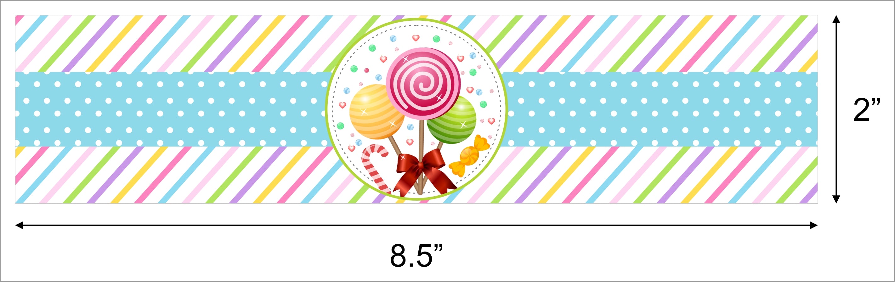 Candyland Theme Water Bottle Labels
