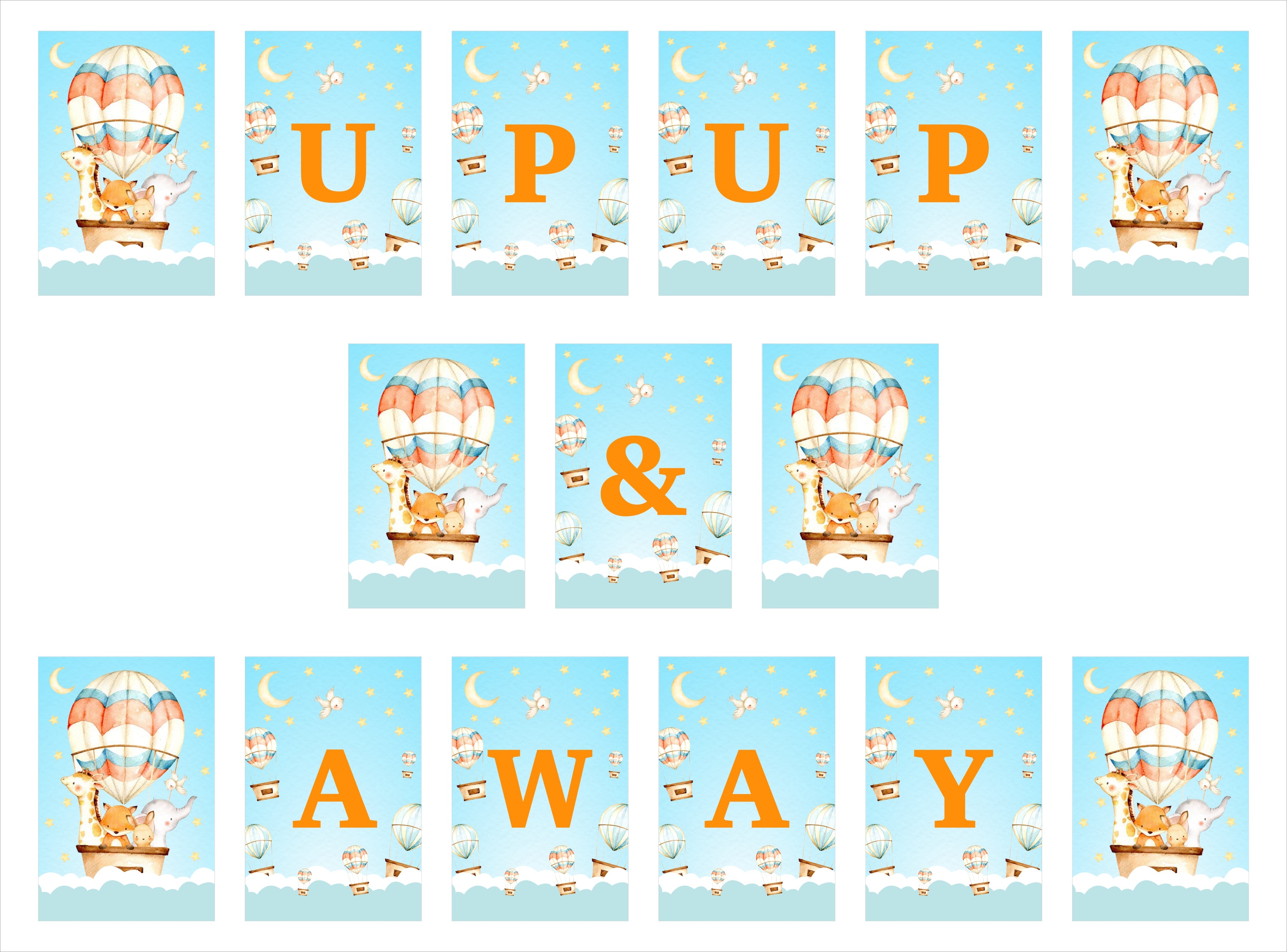Hot Air  Birthday Party Banner for Decoration
