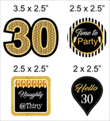 30th Theme Birthday Party Cupcake Toppers for Decoration