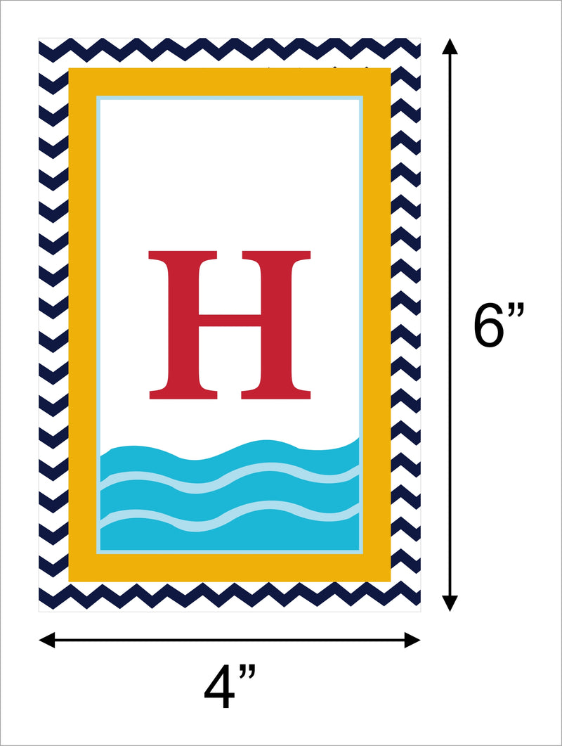 Nautical Ahoy Theme Birthday Party Banner for Decoration