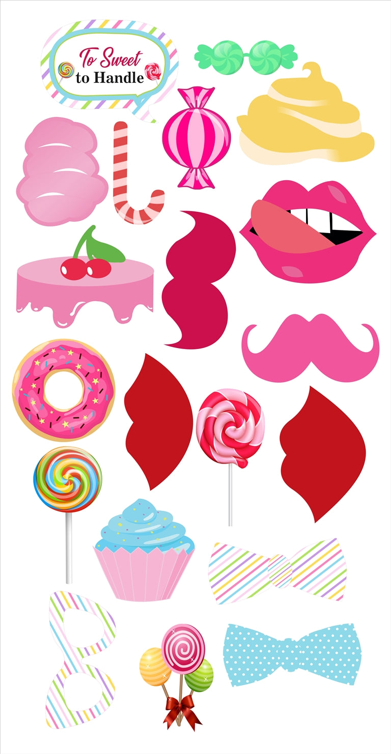 Candyland Theme Birthday Party Photo Booth Props Kit