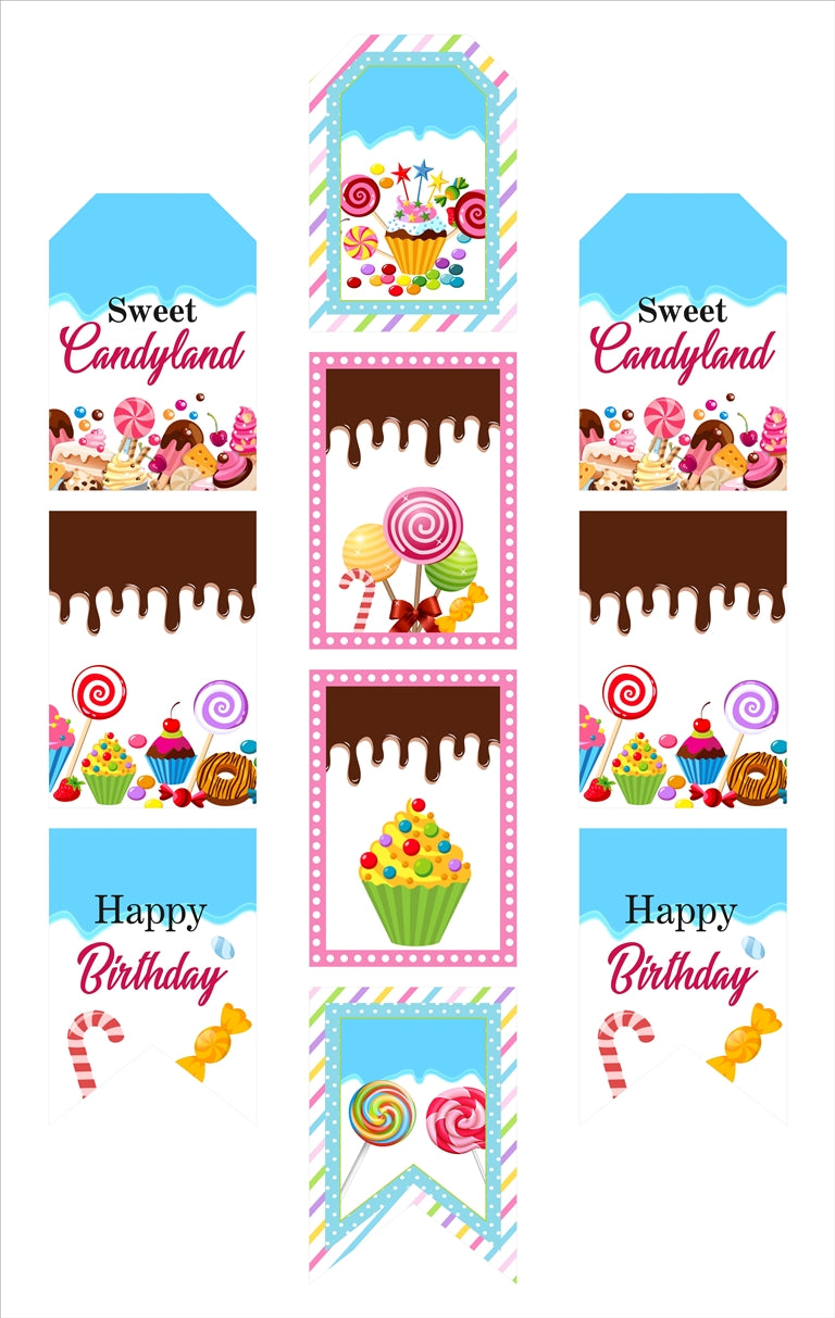 Candyland Theme Birthday Paper Door Banner/ Wall Decoration.