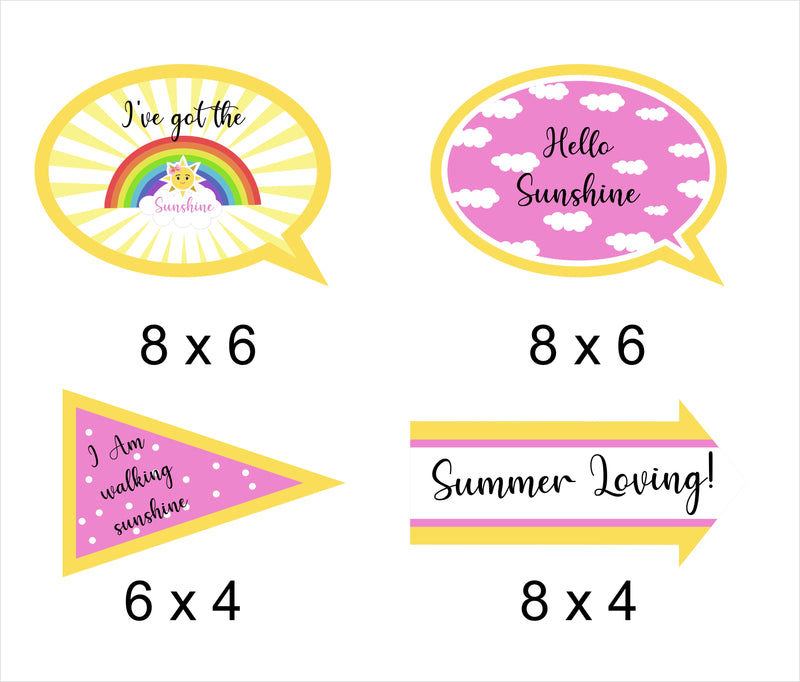 Sunshine Theme Birthday Party Photo Props