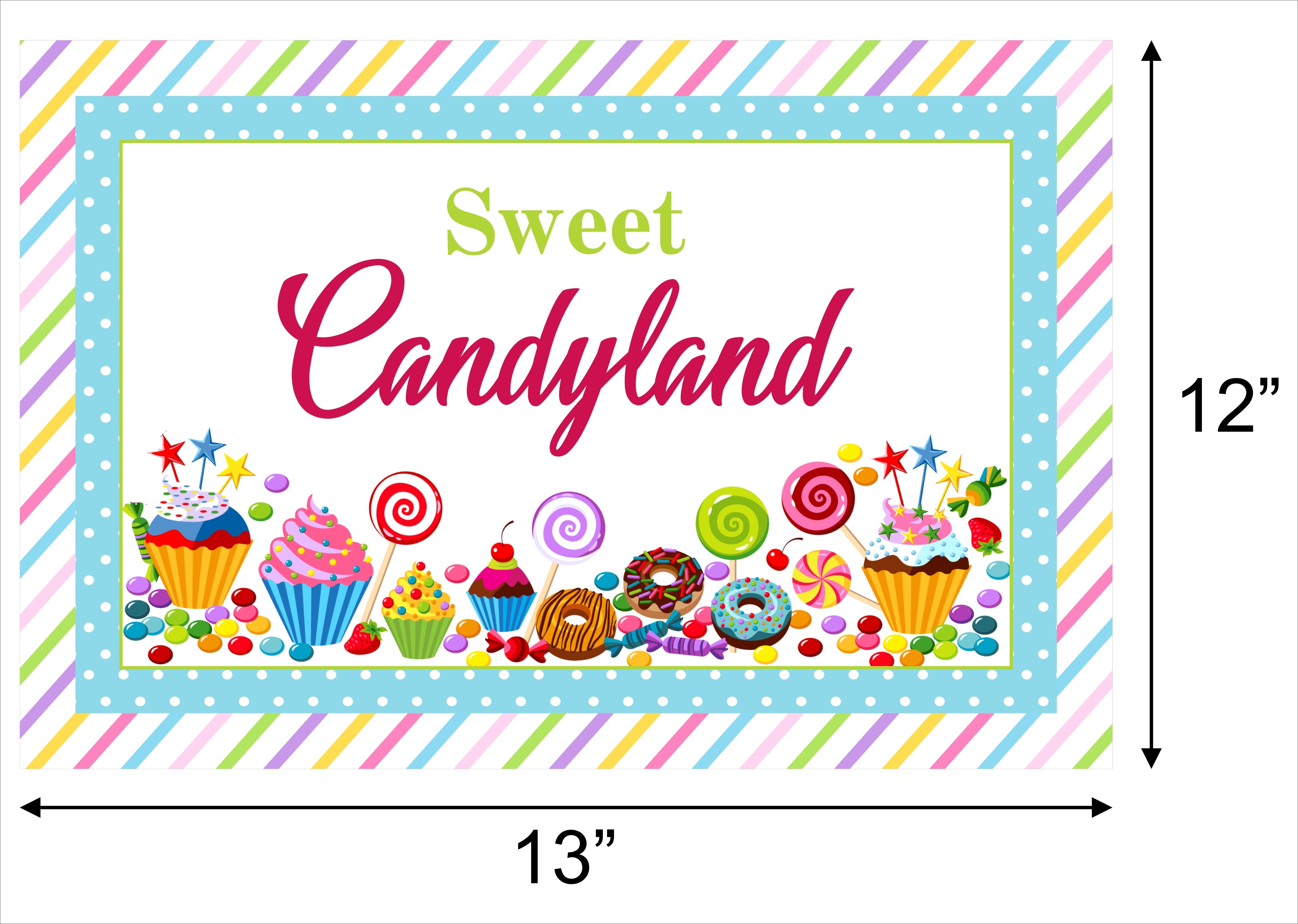 Candyland Theme Birthday Table Mats for Decoration