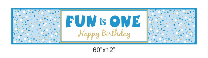 One Is Fun Birthday Party Long Banner for Decoration