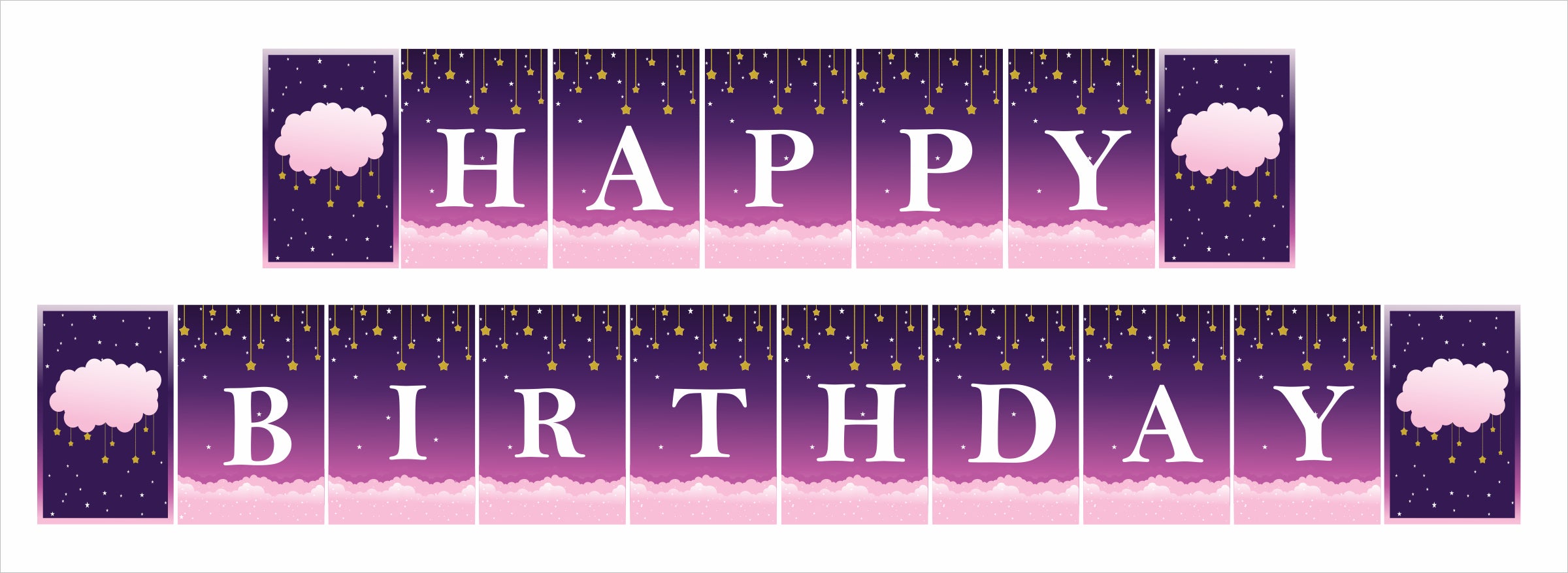 Twinkle Twinkle Little Star Theme  Birthday Party Banner for Decoration