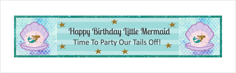 Mermaid Birthday Party Long Banner for Decoration