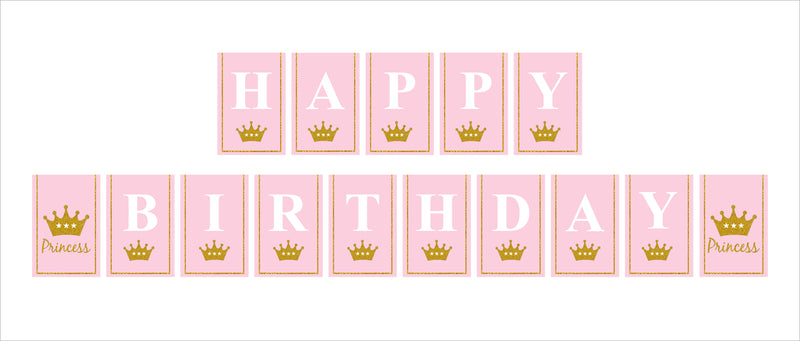 Princess Theme  Birthday Party Banner for Decoration