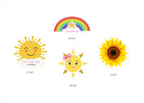 Sunshine Theme Birthday Party Cutouts