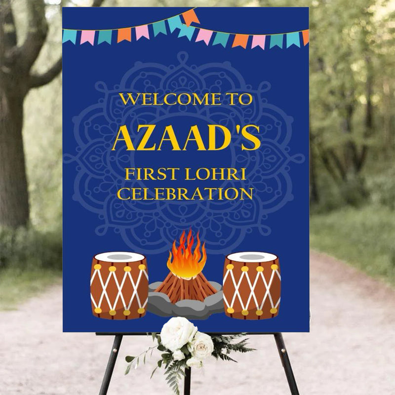 Lohri Party Personalized Yard Sign/Welcome Board