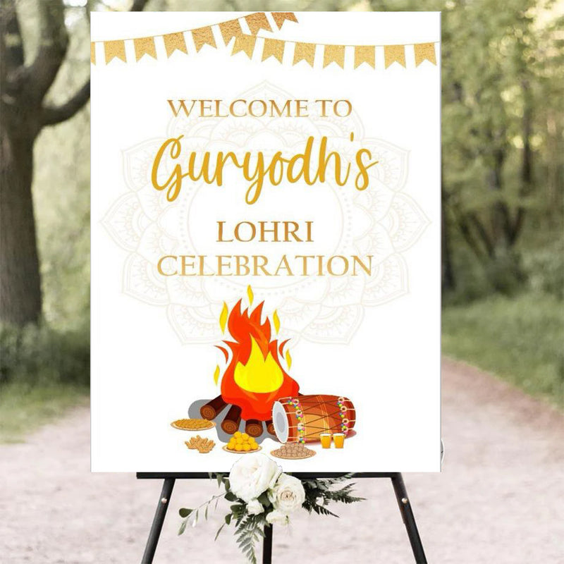 Lohri Party Personalized Yard Sign/Welcome Board