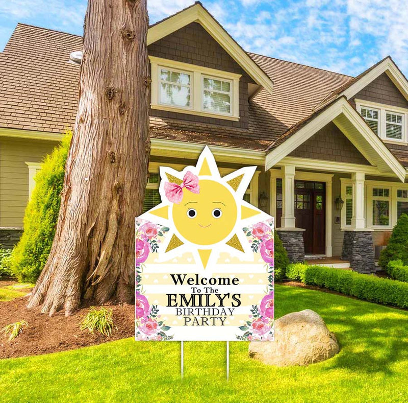 Sunshine Theme Birthday Party Yard Sign/Welcome Board