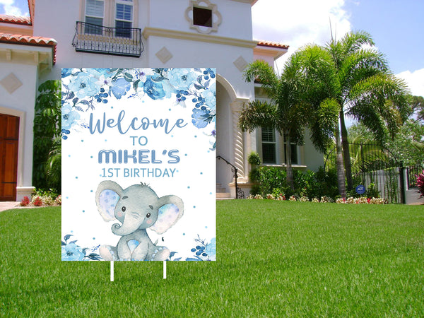 Baby Elephant Theme Birthday Party Yard Sign/Welcome Board