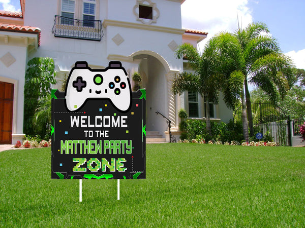 Gaming Theme Birthday Party Yard Sign/Welcome Board