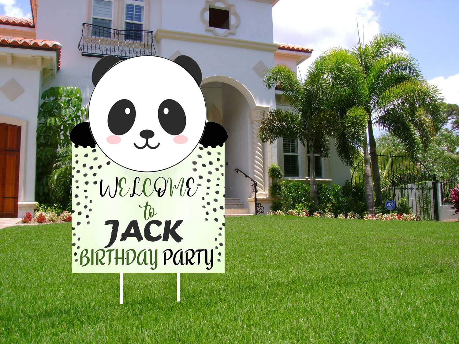 Panda Theme Birthday Party Yard Sign/Welcome Board.